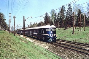 Russian Diesel train Moscow Leningrad 1952.jpg