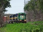 A nice trio of EMDs roll east towards Duplainville. July 9th, 2011