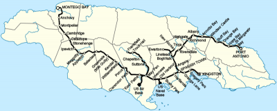 railway map-Jamaica